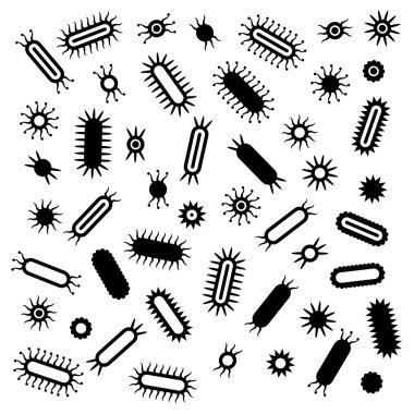 Bacillus coccus bakteri virüs sembolleri