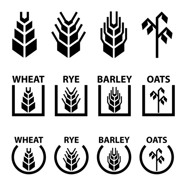 Épi de céréales oreilles symboles — Image vectorielle