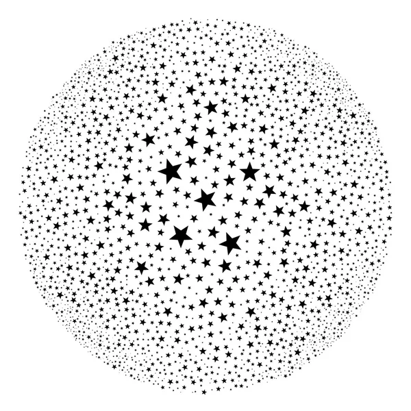 Musta pyöreä tähtihyppy — vektorikuva
