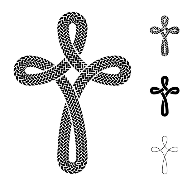 Christian crosses ornamental knot symbols — Stock Vector