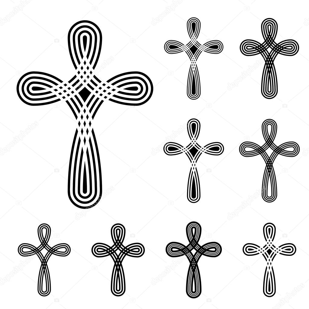 christian crosses ornamental knot symbols