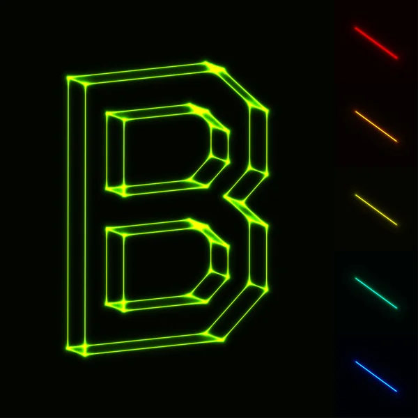 Fil lumineux lettre B — Image vectorielle