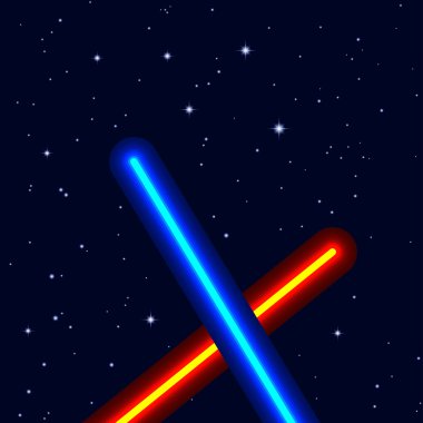 Tarih gece gökyüzünde ışık kılıç Eps10