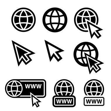 world wide web dünya imleç simgeler