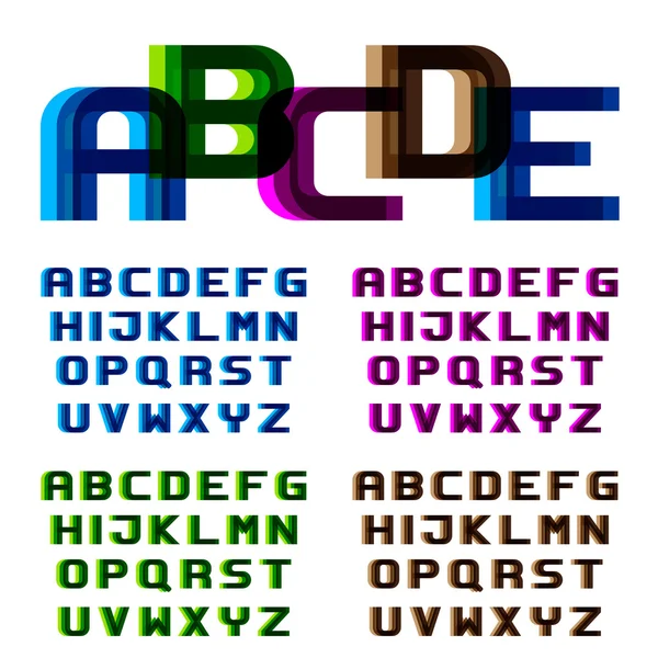 EPS10 distorsion flou police alphabet lettres — Image vectorielle