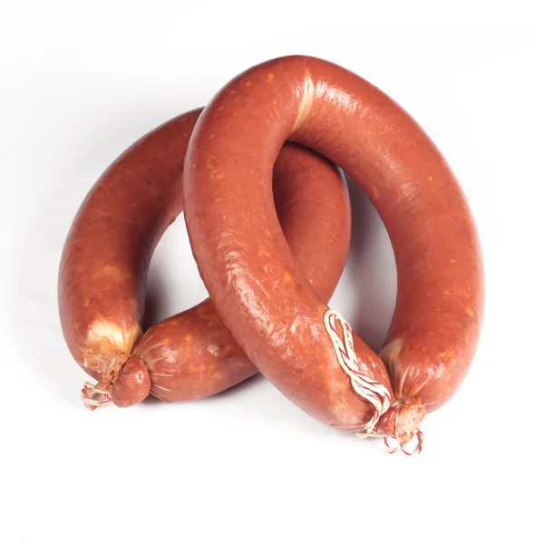 Appetizing Sausages White Background — Stock Photo, Image