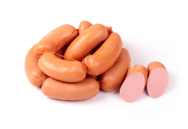 Appetizing sausages on a white background — Stock Photo, Image