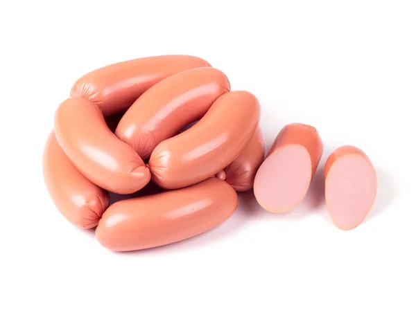 Appetizing sausages on a white background — Stock Photo, Image