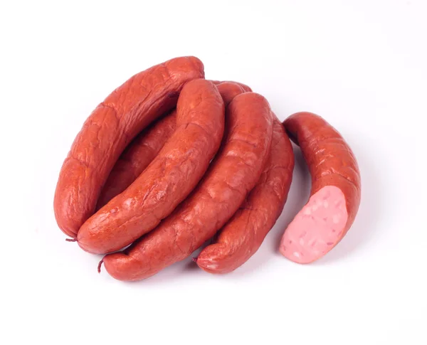 Saucisse sur fond blanc — Photo