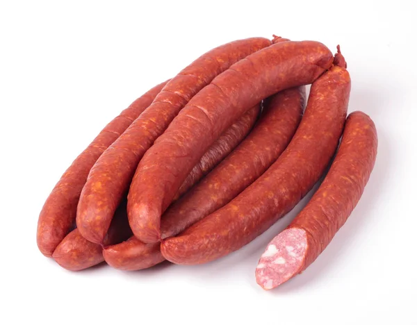 Sausage on a white background — Stock Photo, Image