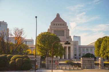 Tokyo, Japonya 'daki Ulusal Diyet Binası. Japon Parlamentosu.