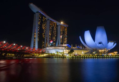 Marina Körfezinde Kum Singapur Gece Stoğunda Fotoğraflar Stoklandı