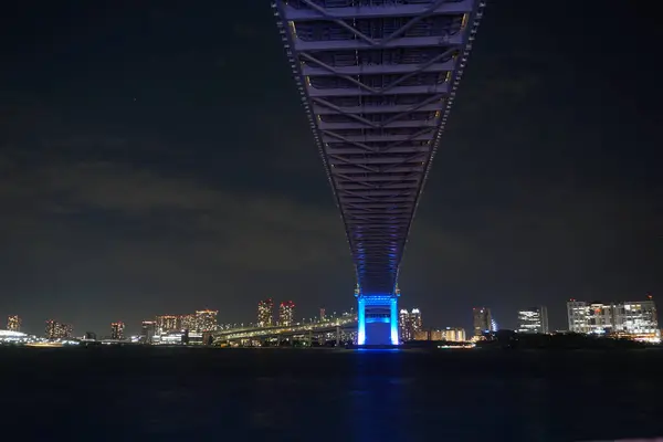 Rainbow Bridge Night Tokyo Giappone Foto D'archivio Immagini di scorta — Foto Stock