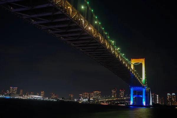 Rainbow Bridge Night Tokyo Japan Stock Фото на складе Изображения — стоковое фото
