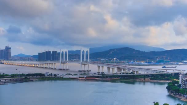 Macau Bridge landmärke plats i Macau Kina — Stockvideo