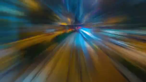 時間経過トラム高速速度運動で都市の香港 (転送、ループ) — ストック動画