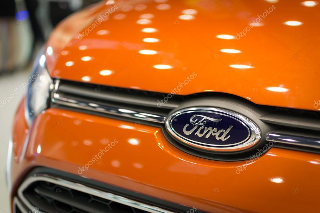 Chiang Mai, Thailand - March 28 - Logo Ford Car On Display In Northern Auto Show 2014