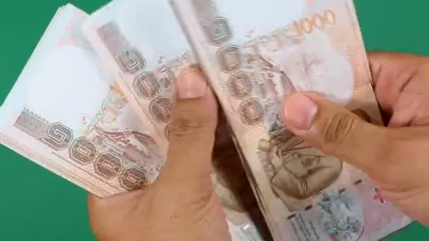Χέρι μετρώντας μετρητά χρήματα (βρόχος) — Αρχείο Βίντεο