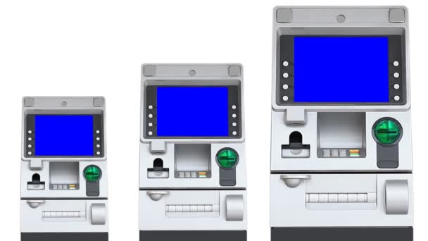 ATM (Automatic Teller Machine) Display de tela azul (repetir ) — Vídeo de Stock