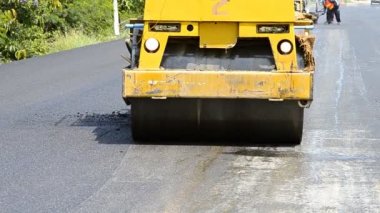 Buharlı silindir motor yapı yol asfalt Lane asfalt