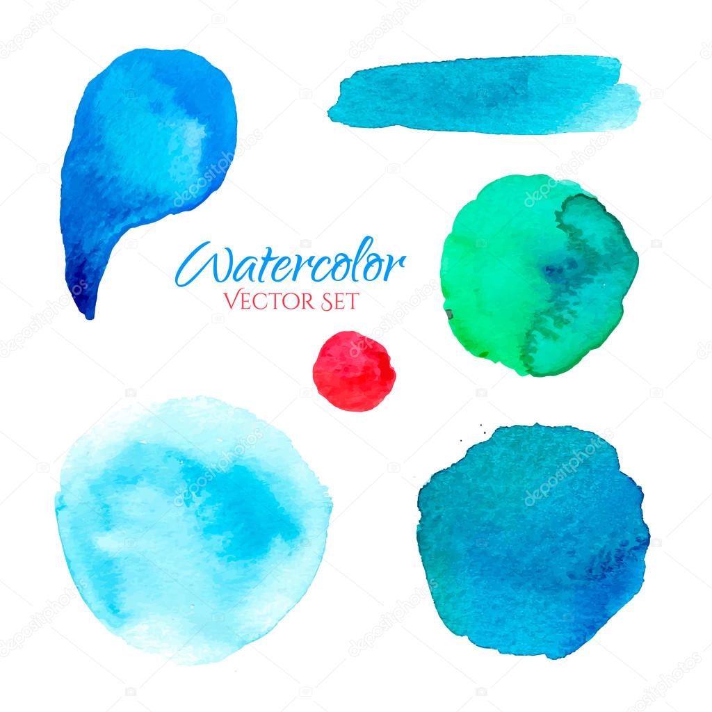 Colorful watercolor set of vector banners. Background, icon. logo, design template for Corporate, Media, Technology style