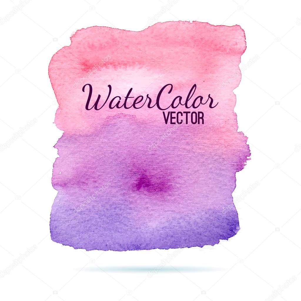 Watercolor blue violet colorful banner background for textures and backgrounds. Vector
