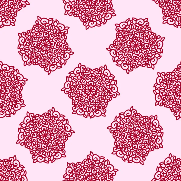 Red pink seamless floral pattern — Stock Vector