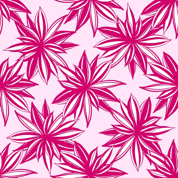Red pink seamless floral pattern — Stock Vector