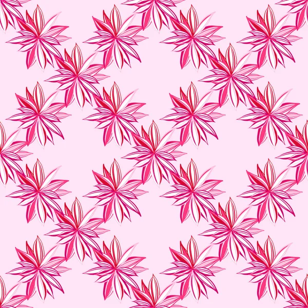 Röd rosa sömlös blommönster — Stock vektor