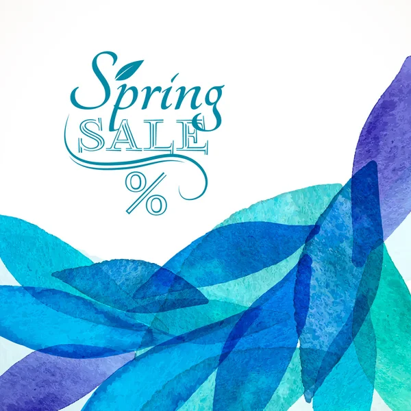 Spring sale watercolor — Stock Vector