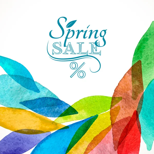 Spring color sale watercolor — Stock Vector