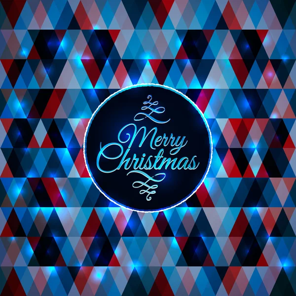 Merry Christmas card abstracte blauwe geometrische achtergrond — Stockvector