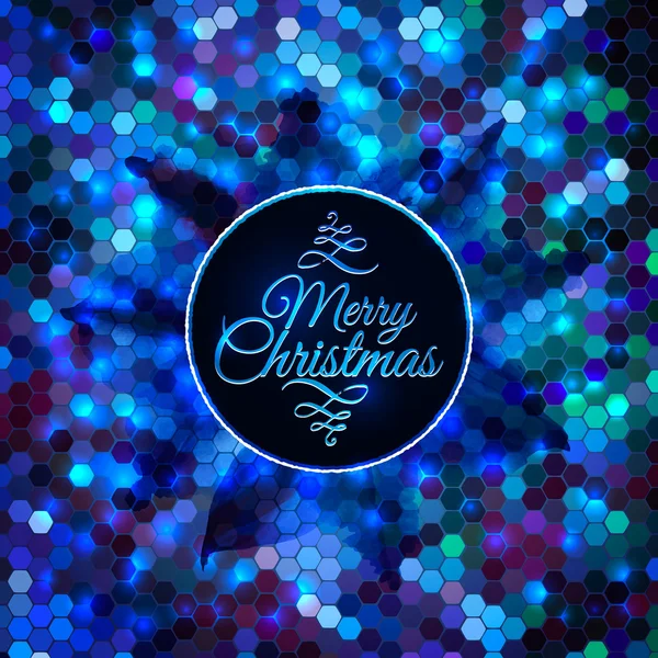 Merry Christmas card abstracte blauwe geometrische achtergrond — Stockvector