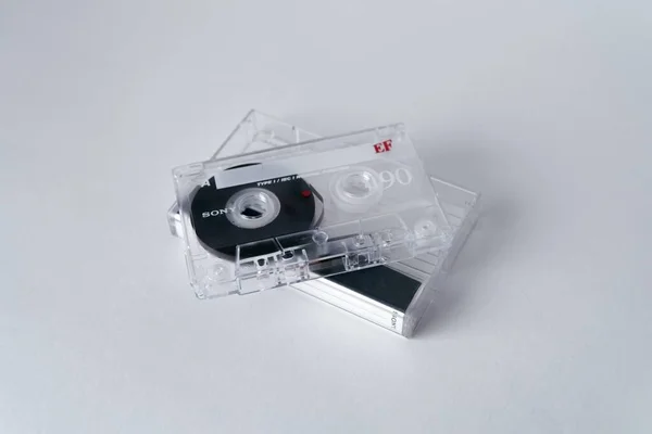オーディオカセット 音声の背景 カセット壁紙 — ストック写真