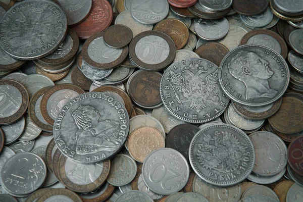Sammlung Sowjetischer Münzen Altes Geld — Stockfoto