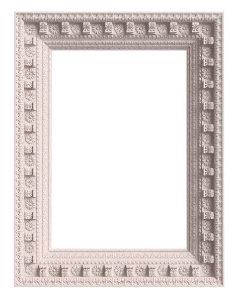 Klassiek Wit Frame Met Ornament Decor Geïsoleerd Witte Achtergrond Digitale — Stockfoto