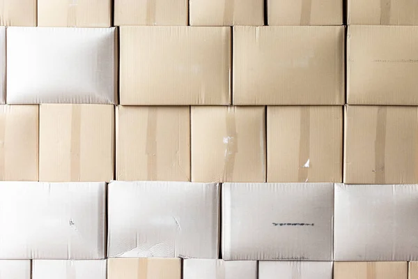 Many Cardboard Boxes Warehouse — Stock Photo, Image