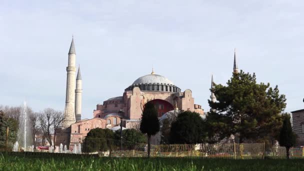 Istanbul Turquie Janvier 2021 Extérieur Mosquée Sainte Sophie — Video