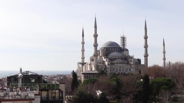 Stanbul Türkiye Deki Sultan Ahmed Camii Nin Güzel Yakın Çekim — Stok video