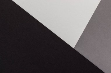Soyut geometrik kağıt arka plan. Siyah, beyaz ve gri renkler.