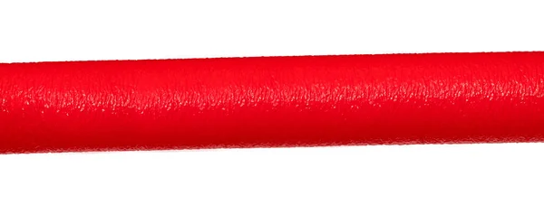 Red Foam Insulation Water Pipes Isolated White Background — Stock Photo, Image