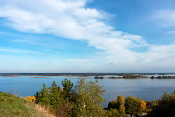 Panorama Del Río Dniéper Cerca Stayky Distrito Kiev Otoño —  Fotos de Stock