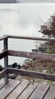 Obolon 'daki Dnypro' nun sakin seti boyunca yürümek yumuşak sonbahar ışığını ve Ukrayna 'nın başkenti Kyiv' de huzurlu bir nehir havasını gözler önüne seriyor..