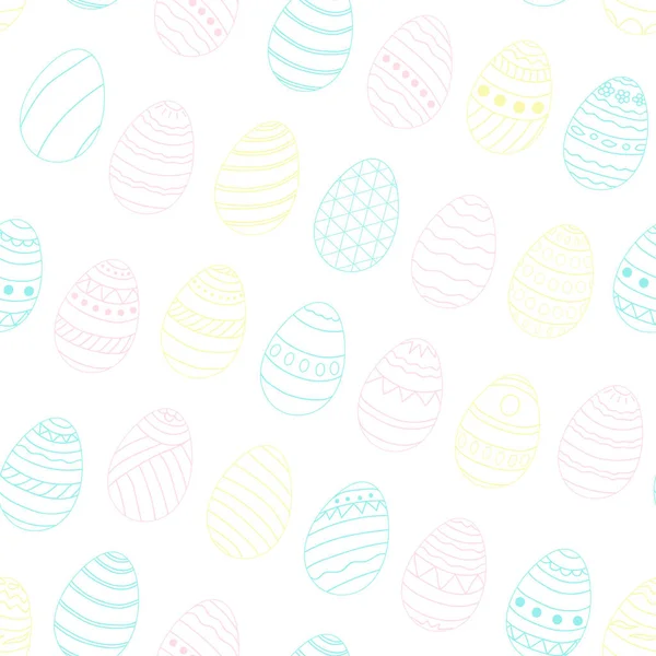 Patrón Sin Costuras Huevos Pascua Azul Rosa Amarillo Sobre Fondo — Vector de stock