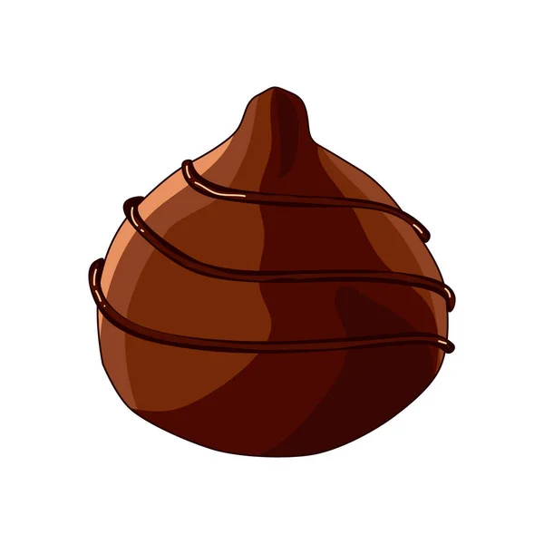 Trufas dulces de chocolate. Logo para la pastelería. Dibujo manual. Ilustración vectorial. — Vector de stock