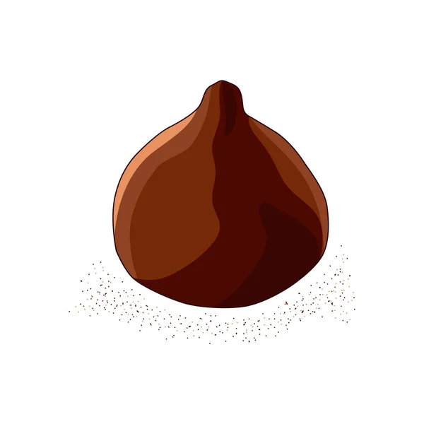 Trufa de caramelo de chocolate. Logo para la pastelería. Dibujo manual. Ilustración vectorial. — Vector de stock