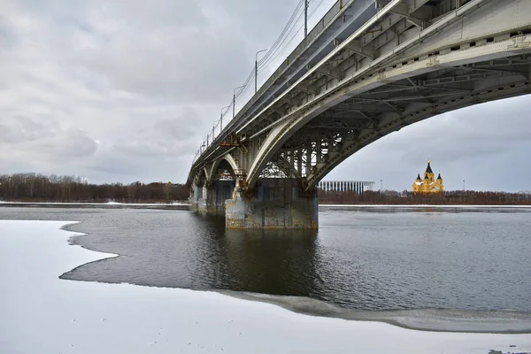 Nizhny Novgorod Río Puente — Foto de Stock