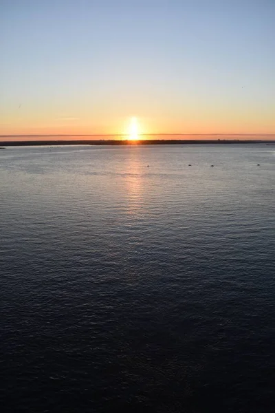 Brillante Hermoso Amanecer Río Volga — Foto de Stock