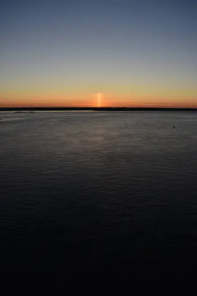 Belle Aube Lumineuse Sur Volga Rivière — Photo