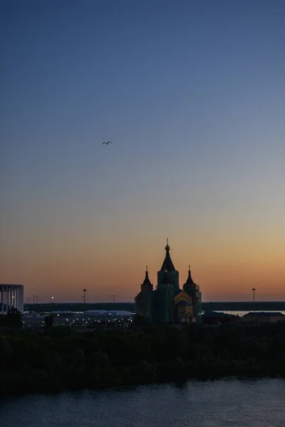 Panorama Nizhny Novgorod Amanecer —  Fotos de Stock